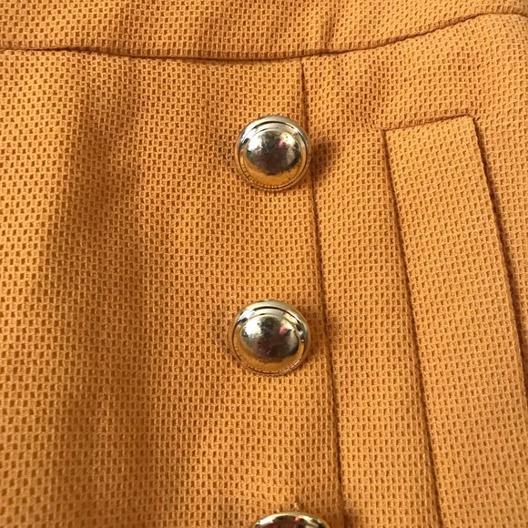 Mustard mini skirt with gold buttons - Picture 4 of 8